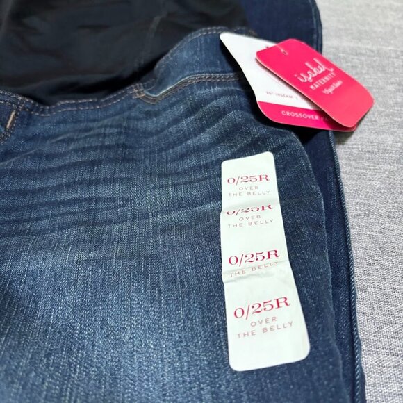 Over The Belly Dark Wash Skinny Maternity Jeans, Size: 0/25R - Picture 3 of 11